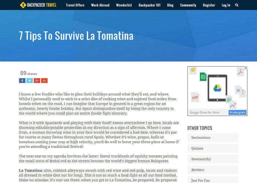 Backpacker Travel | 7 Tips To Survive La Tomatina