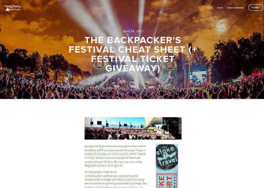 Many Many Adventures | Backpacker Festival Cheat Sheet